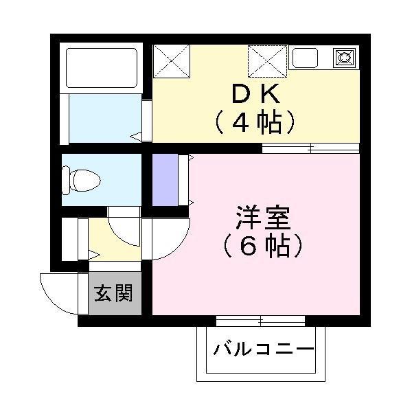 ステージ村田7(1DK/2階)の間取り写真