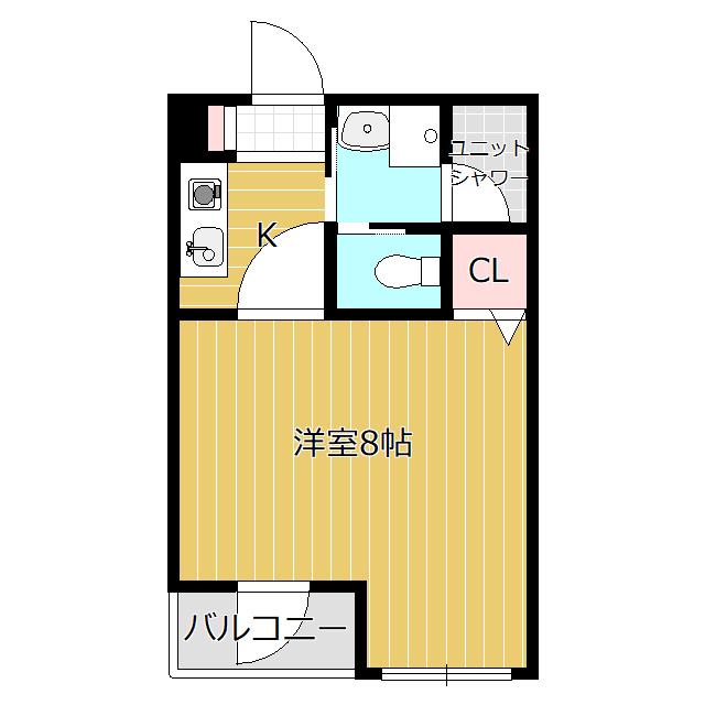 SAINT MARTA 七間町(1K/3階)の間取り写真