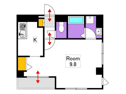 エディフィシオ横内(1K/8階)の間取り写真