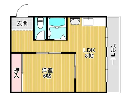 川庄ハイツ(1LDK/2階)の間取り写真