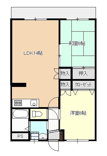 セントラルパレス愛(2LDK/3階)の間取り写真