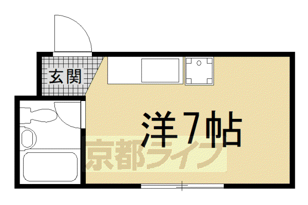 コーポ林(ワンルーム/2階)の間取り写真
