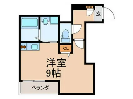 ETERNAL KNOT II(ワンルーム/2階)の間取り写真