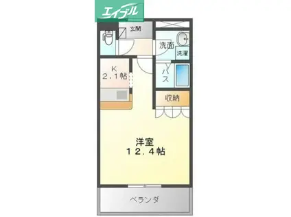 グレイスパレス(1K/1階)の間取り写真