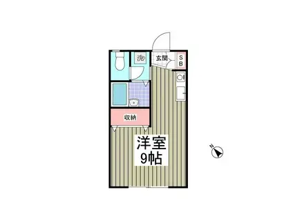 フロンティアIC棟(ワンルーム/1階)の間取り写真