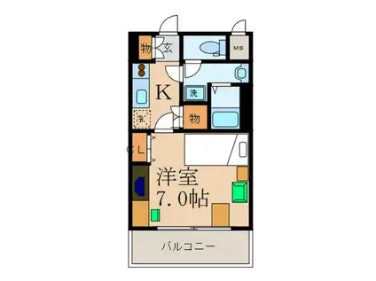 アスール江坂(1K/6階)の間取り写真