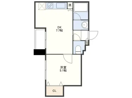 RESIDENT PRINCETON(1DK/7階)の間取り写真