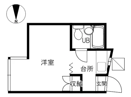 レジデンス栄(1K/1階)の間取り写真