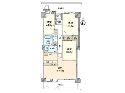 フォーラムシティ(3LDK/18階)の間取り写真