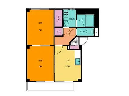 SURPLUSLEST(2DK/2階)の間取り写真