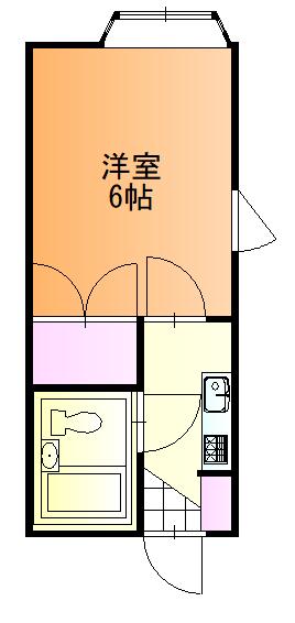 アリス太田第8-3号棟(1K/2階)の間取り写真