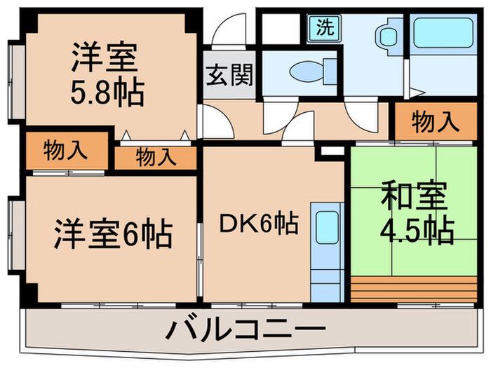 オルタンシア大池(3DK/3階)の間取り写真