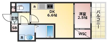 セレニテ三国プリエ(1DK/8階)の間取り写真