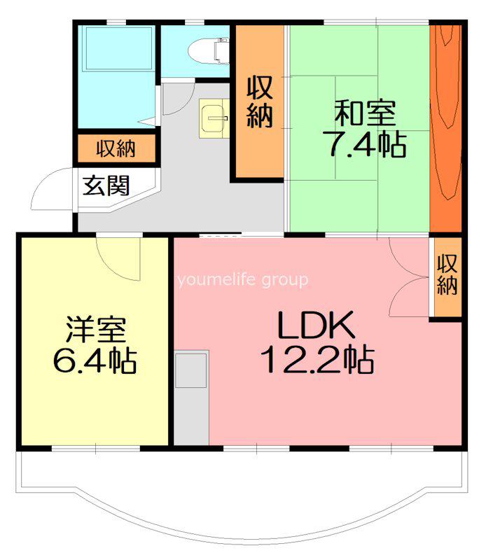 サンハイツ第5(2LDK/2階)の間取り写真