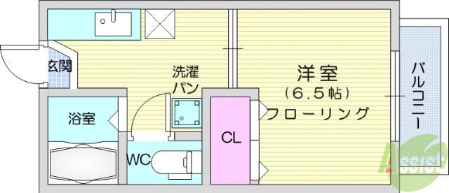 コーポグレース(1K/1階)の間取り写真