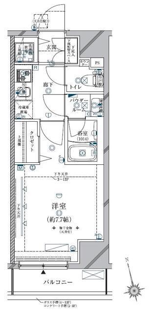 クレイシア三軒茶屋(1K/2階)の間取り写真