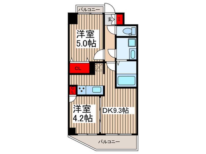ラフィスタ墨田5丁目II(2DK/2階)の間取り写真