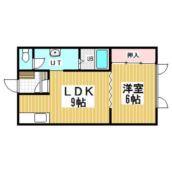 シャトーハイツ(1DK/2階)の間取り写真