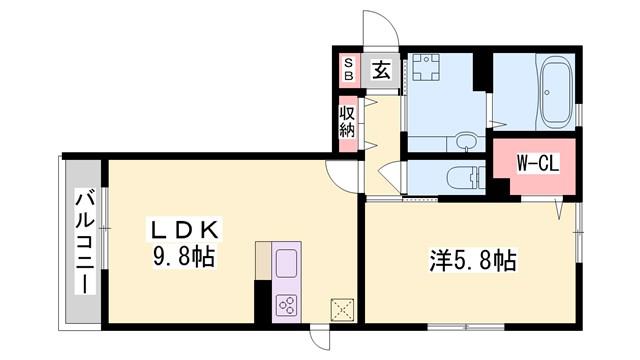 SPIDER(1LDK/2階)の間取り写真