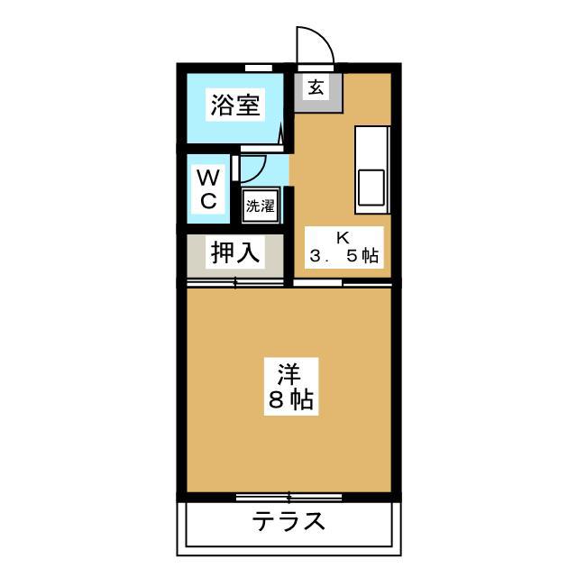 なにわハイツ E(1K/2階)の間取り写真