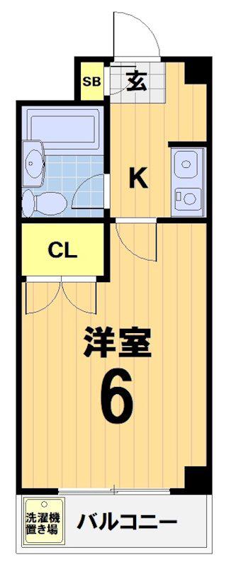 第22長栄エバグリーン桂川(1K/4階)の間取り写真