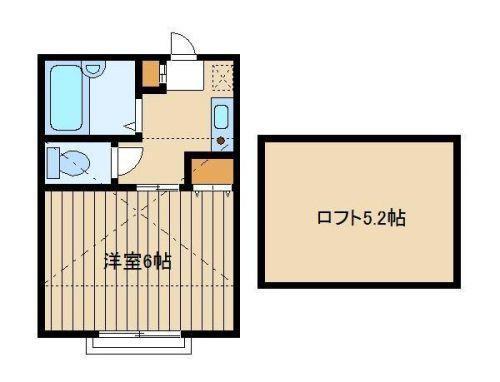 メイプルハウス(1K/2階)の間取り写真