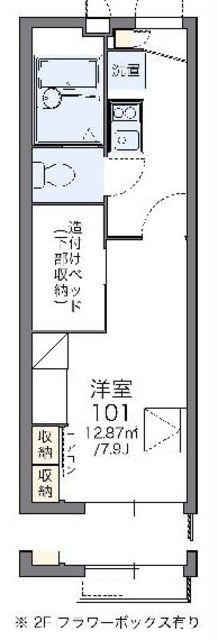 レオパレス梅花(1K/1階)の間取り写真