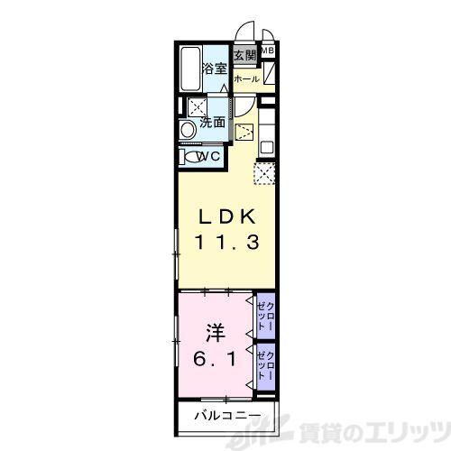 ジーアンビエンス(1LDK/3階)の間取り写真