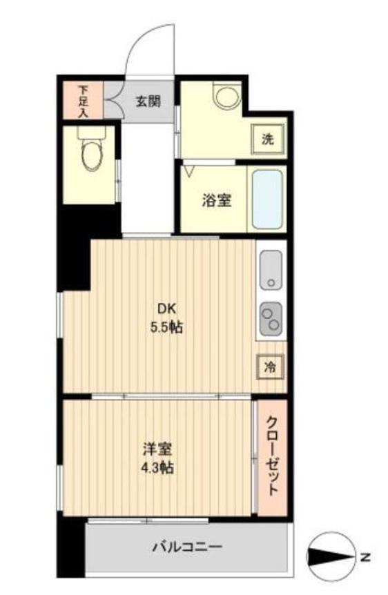 LA DOUCEUR片平(1DK/12階)の間取り写真
