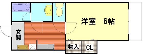 唐津ビル(1K/2階)の間取り写真