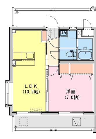 M10.牟田町I(1LDK/3階)の間取り写真