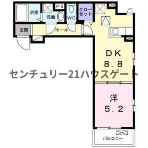 プリエール II(1LDK/1階)の間取り写真
