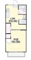 春日町マンション(1LDK/3階)の間取り写真