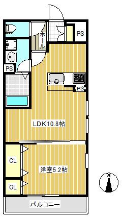 リブリ・M.Y.K(1LDK/2階)の間取り写真