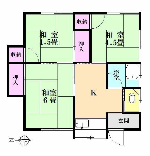 めぐみ荘(3K/2階)の間取り写真