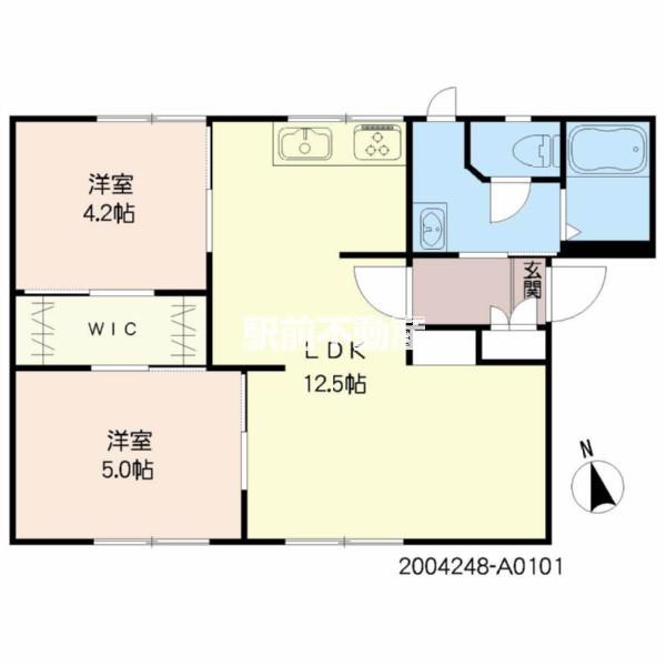 リバーサイドハイツ(2LDK/1階)の間取り写真