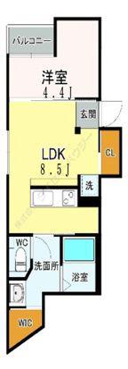 オクノオク(1LDK/1階)の間取り写真