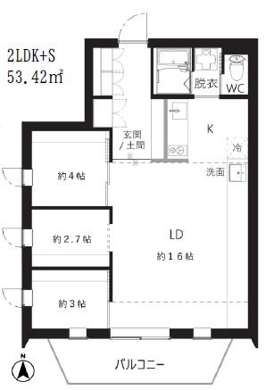 ESTUDIO3(2SLDK/4階)の間取り写真