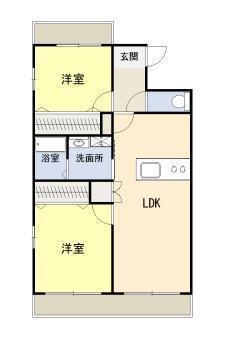 レセーナ(2LDK/3階)の間取り写真