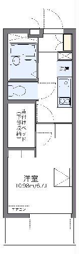 レオパレスユニティ(1K/2階)の間取り写真