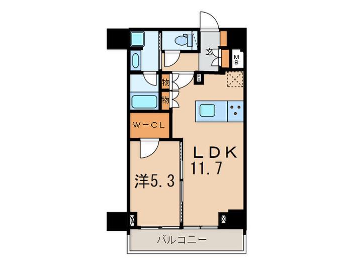 THE VERLUX TAKANAWA(1LDK/3階)の間取り写真