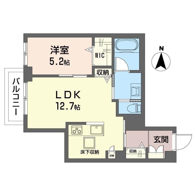 リラフォート(1LDK/1階)の間取り写真
