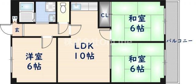 メゾンおおひがしマンション(3LDK/5階)の間取り写真