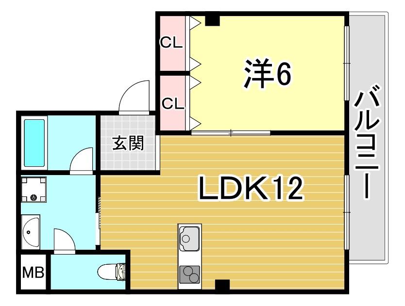 プリオーレリベルタ(1LDK/2階)の間取り写真