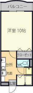 ルミナス北田町(1K/2階)の間取り写真