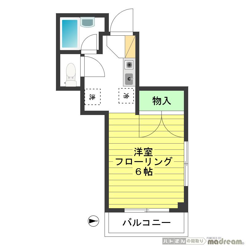 パルティール大岡山(1K/2階)の間取り写真