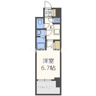 レジュールアッシュ中之島サウス(1K/13階)の間取り写真