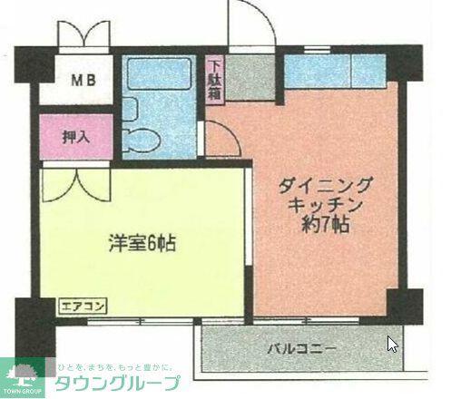 代官町ハウゼック(2DK/2階)の間取り写真