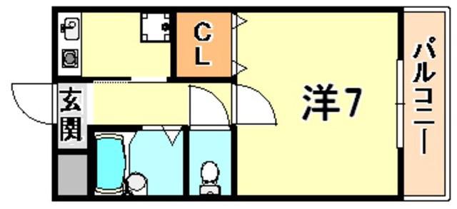 アビテ六甲(1K/3階)の間取り写真
