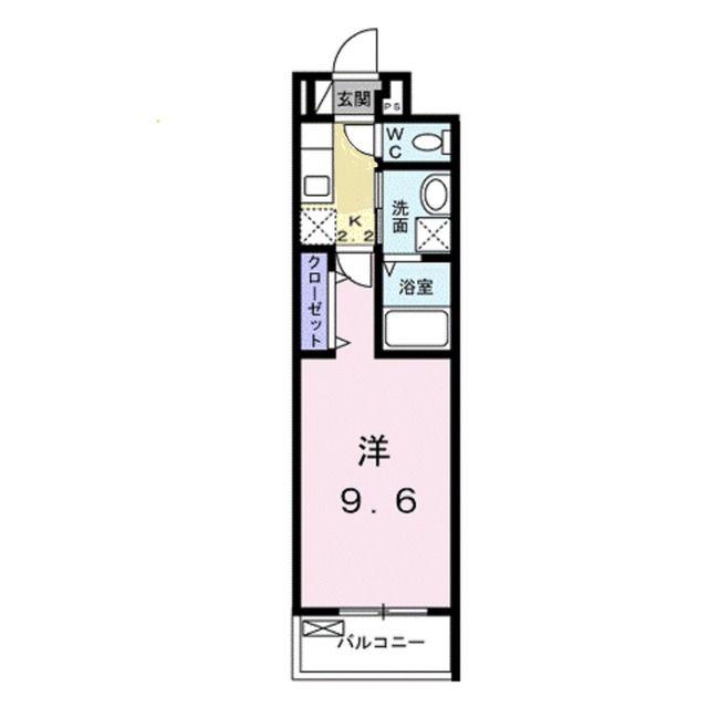 プレッソ杁ヶ池(1K/2階)の間取り写真